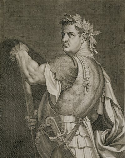 D. Titus Vespasian Emperor of Rome 79-81 AD engraved by Aegidius Sadeler by Tiziano Vecelli
